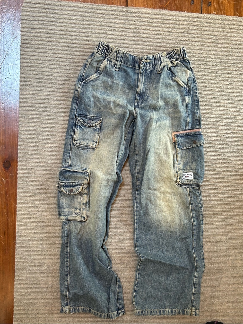BDG Washed Light Blue Denim Cargo Pants